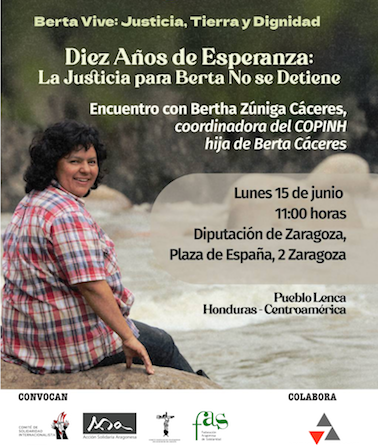 Berta vive: justicia, tierra y dignidad.